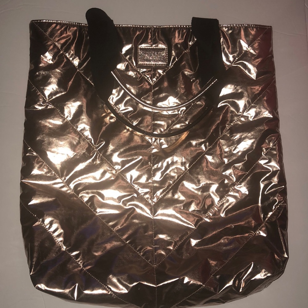 Victoria Secret rose gold quilted tote